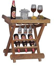 Woodsworth Bruno Solid Wood Wine Holder Table In Natural Mango Wood Finish