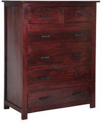 Woodsworth Cali Solid Wood Chest Of Drawers In Passion Mahogany Finish