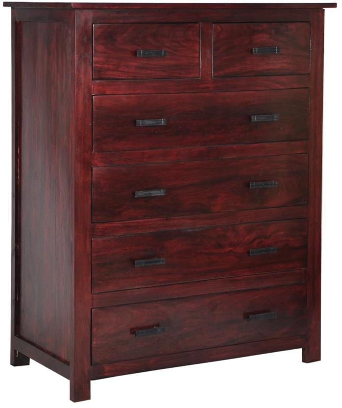 Woodsworth Cali Solid Wood Chest of Drawers in Passion Mahogany Finish