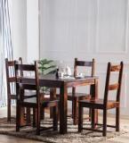 Woodsworth Cali Solid Wood Four Seater Dining Set In Provincial Teak Finish