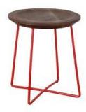 Woodsworth Casa Bonito Red Stool In Acacia Wood