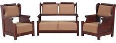 Woodsworth Casa Madera Sofa Set In Passion Mahogany Finish