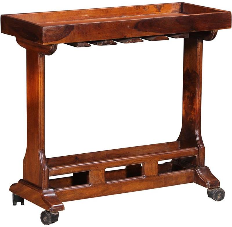 Woodsworth Casa Rio Bar Table Cum Trolley in Colonial Maple Finish