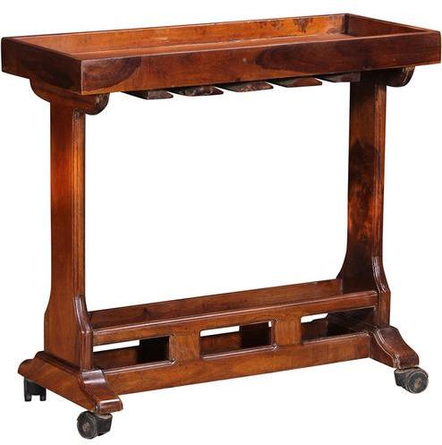 Woodsworth Casa Rio Bar Table Cum Trolley in Honey Oak Finish