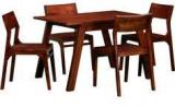 Woodsworth Casa Rio Solid Wood Four Seater Dining Set In Colonial Maple Finish