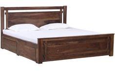 Woodsworth Casa Rio Solid Wood Queen Sized Bed With Storage In Provincial Teak Finish