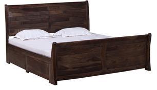 Woodsworth Casa Roca Solid Wood Queen Size Bed With Storage In Provincial Teak Finish