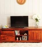 Woodsworth Cayenne Minimalist Entertainment Unit In Honey Oak Finish