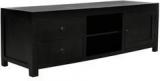 Woodsworth Cayenne Minimalist Solid Wood Entertainment Unit In Espresso Walnut Finish