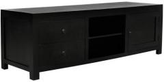 Woodsworth Cayenne Minimalist Solid Wood Entertainment Unit in Espresso Walnut Finish