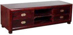 Woodsworth Cayenne Solid Wood Entertainment Unit in Passion Mahogany Finish