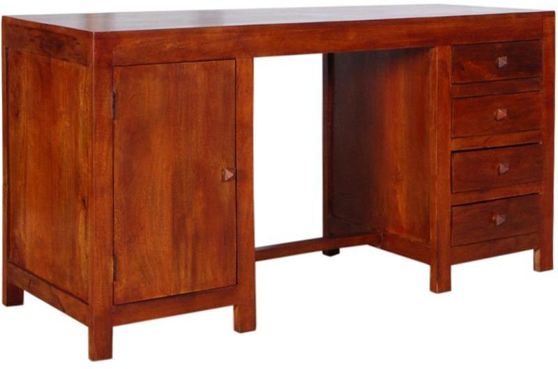 Woodsworth Cayenne Solid Wood Study Table with Drawers in Colonial Maple finish