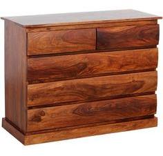 Woodsworth Chelmsford Solid Wood Chest Of Drawers In Colonial Maple Finish