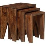 Woodsworth Colville Set Of Tables In Provincial Teak Finish