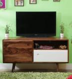 Woodsworth Colville Solid Wood Entertainment Unit In Dual Tone Finish