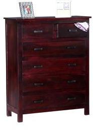 Woodsworth Curitiba Solid Wood Chest Of Drawers In Passion Mahogany Finish