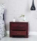 Woodsworth Dover Solid Wood Bed Side Table In Passion Mahogany Finish