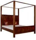 Woodsworth Elkhorn King Size Poster Bed In Honey Oak Finish