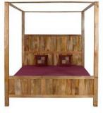 Woodsworth Elkhorn King Size Poster Bed In Natural Mango Wood Finish