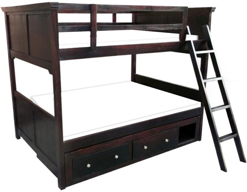 Woodsworth Emmerich Young Bunk Bed with storage in Espresso Walnut Finish