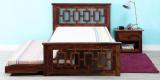 Woodsworth Enumclaw Extendable Single Bed With Trundle In Provincial Teak Finish