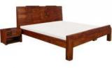 Woodsworth Eros King Sized Bed With Two Bedside Table In Colonial Maple Finish