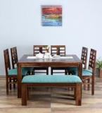 Woodsworth Fallon Eight Seater Dining With Bench In Provincial Teak Finish