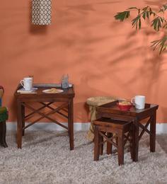 Woodsworth Fife Set Of Tables In Medium Brown Finish