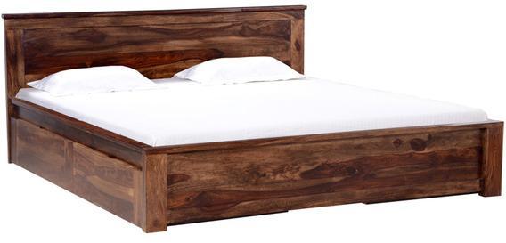 Woodsworth Fortaleza Solid Wood Queen Size Bed with storage in Provincial Teak Finish