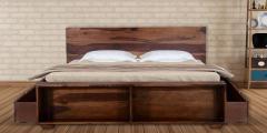 Woodsworth Freemont King Bed With Storage in Provincial Teak Finish