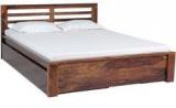 Woodsworth Havana Horizontal Slatted Line King Size Bed With Storage In Provincial Teak Finish