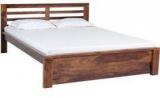 Woodsworth Havana Horizontal Slatted Line Queen Sized Sheesham Wood Bed In Provincial Teak Finish