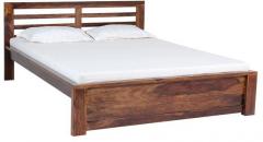 Woodsworth Havana Horizontal Slatted Line Queen Sized Sheesham Wood Bed in Provincial Teak Finish