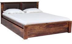 Woodsworth Havana Queen Sized Sheesham Wood Bed With Storage In Provincial Teak Finish