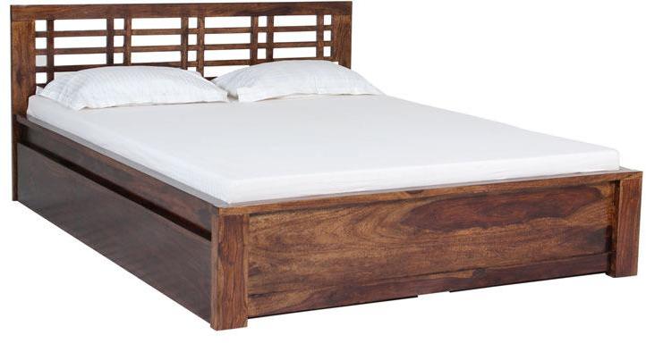 Woodsworth Havana Slatted King Size with Storage in Provincial Teak Finish