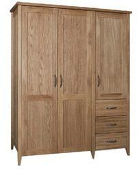 Woodsworth Havana Solid Wood Wardrobe In Natural Sheesham Finish