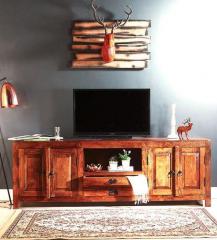 Woodsworth Hudson Solid Wood Entertainment Unit in Honey Oak finish