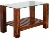 Woodsworth Hughes Glass Top Coffee Table In Provincial Teak Finish