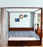 Woodsworth Ilwaco King Poster Bed With Storage In Provincial Teak Finish