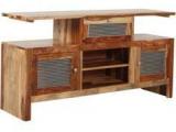 Woodsworth Karlsruhe Solid Wood Solid Wood Entertainment Unit In Natural Finish