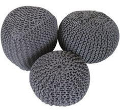 Woodsworth Ken Pouffe Set In Dark Grey Colour