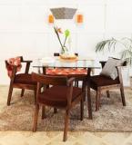 Woodsworth Kennewick Four Seater Dining Set In Provincial Teak Finish