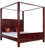 Woodsworth La Paz Solid Wood King Sized Poster Bed In Passion Mahagony Finish