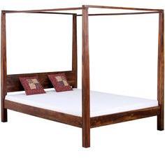 Woodsworth La Paz Solid Wood Poster Queen Sized Bed In Colonial Maple Finish