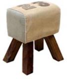 Woodsworth Leo Number 23 Upholstered Stool In Provincial Teal Finish