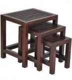 Woodsworth Leon Solid Wood Set Of Tables In Passion Mahagony Finish