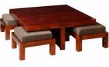 Woodsworth Lima Coffee Table Set In Colonial Maple Finish