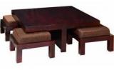 Woodsworth Lima Coffee Table Set In Passion Mahogany Finish