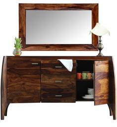 Woodsworth Lima Sheesham Wood Sideboard With Mirror In Provincial Teak Finish