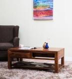 Woodsworth Logan Coffee Table With Drawer In Warm Walnut Finish